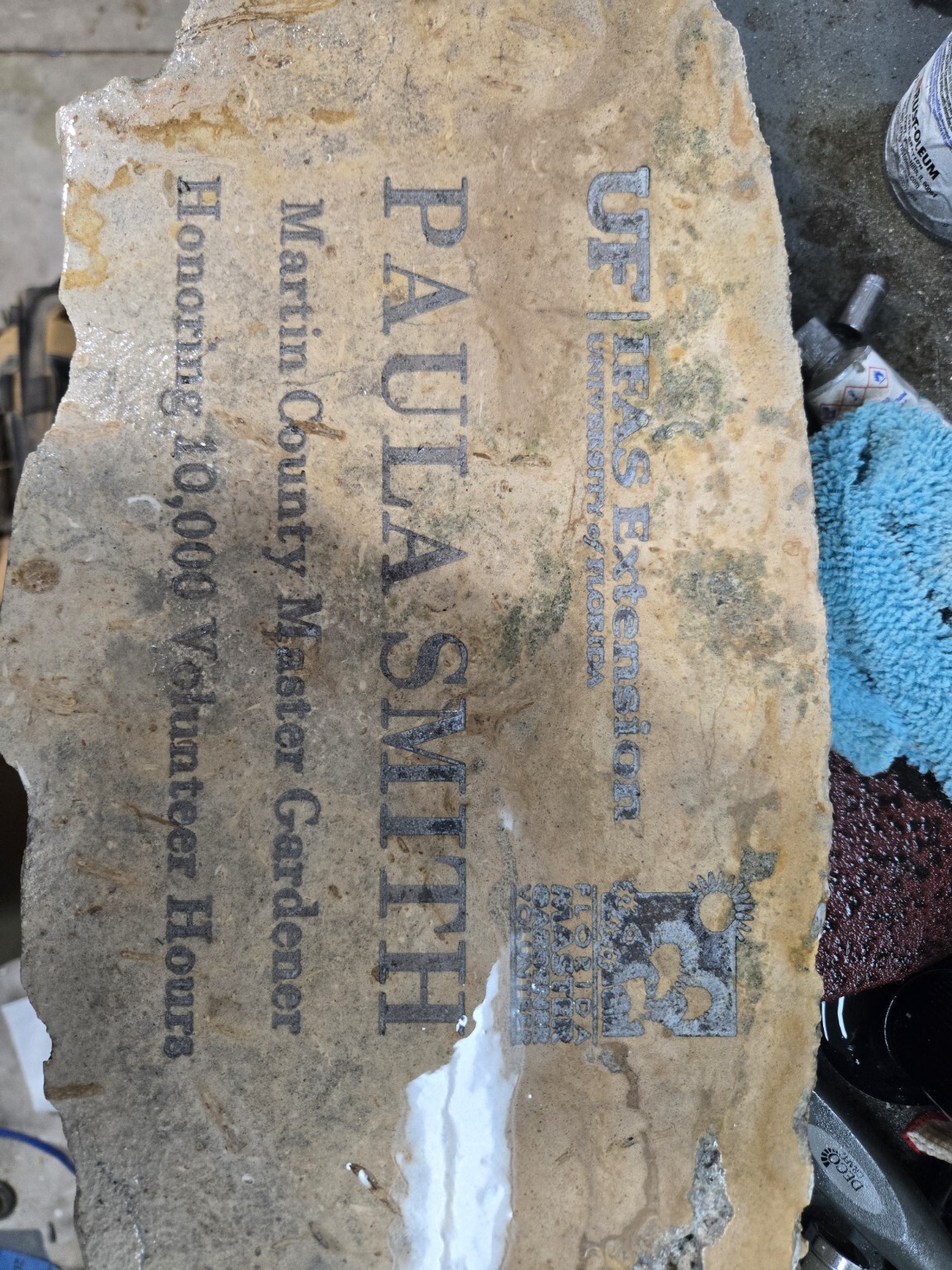 Stone engraved plaque